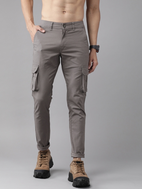 

Roadster x Discovery Adventures Men Grey Commuter Cargo Pant with Secure Mobile Pocket