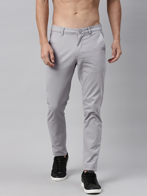 

Roadster Men Grey Regular Fit Solid Trousers
