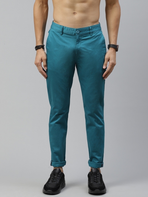 

Roadster Men Teal Green Slim Fit Solid Regular Trousers