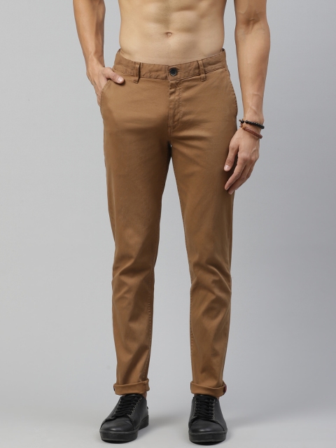 

Roadster Men Brown Slim Fit Solid Regular Trousers