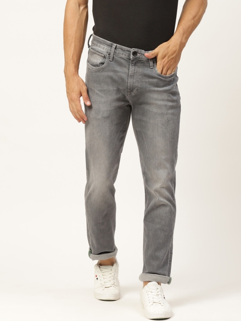 

United Colors of Benetton Men Charcoal Grey Solid Straight Fit Stretchable Jeans