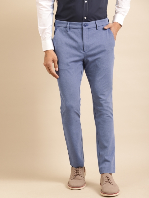 

United Colors of Benetton Men Blue Slim Fit Solid Knitted Trousers
