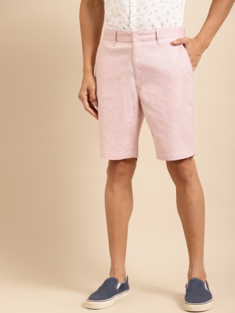 

United Colors of Benetton Men Pink Solid Comfort Fit Shorts