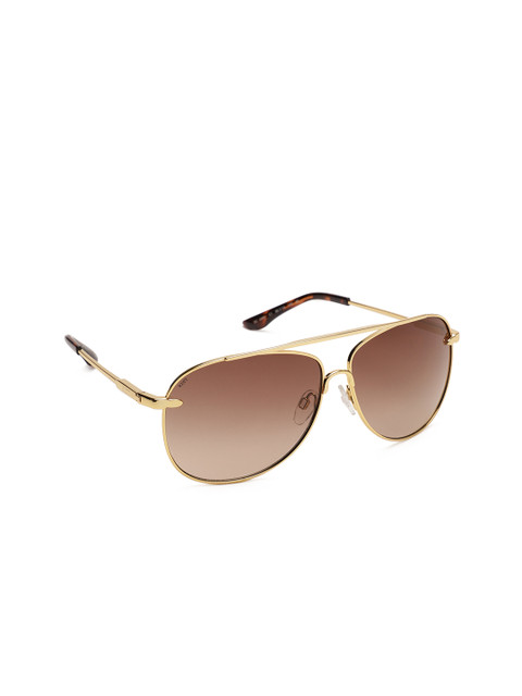 

SCOTT Unisex Brown Lens & Gold-Toned Aviator Sunglasses with UV Protected Lens 2220 C1