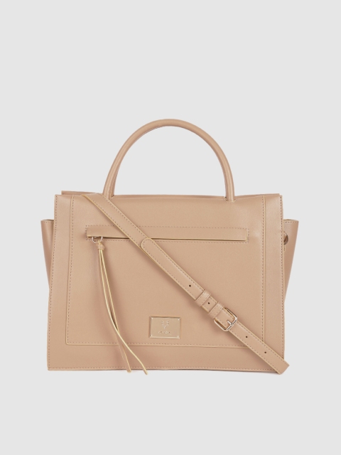 

Allen Solly Beige Solid Handheld Bag