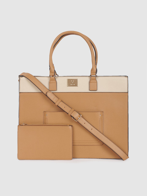 

Allen Solly Tan Brown Solid Laptop Sleeve Handheld Bag