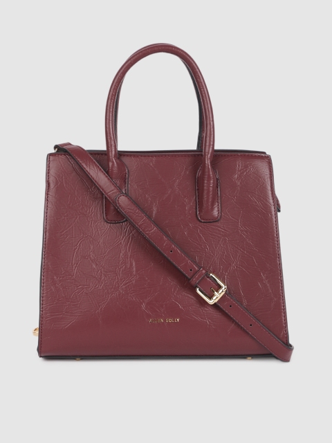 

Allen Solly Burgundy Textured Handheld Bag