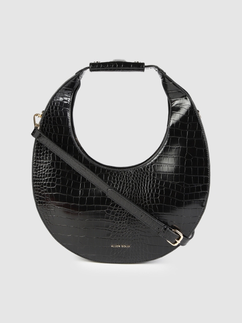 

Allen Solly Black Textured Hobo Bag