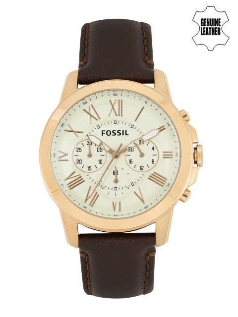 

Fossil Men Off-White Dial Chronograph Watch FS4991