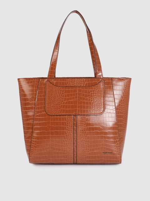 

Allen Solly Brown Croc Textured Shoulder Bag