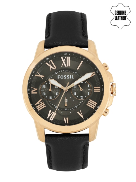 

Fossil Men Gunmetal-Toned Dial Chronograph Watch FS5085, Metallic