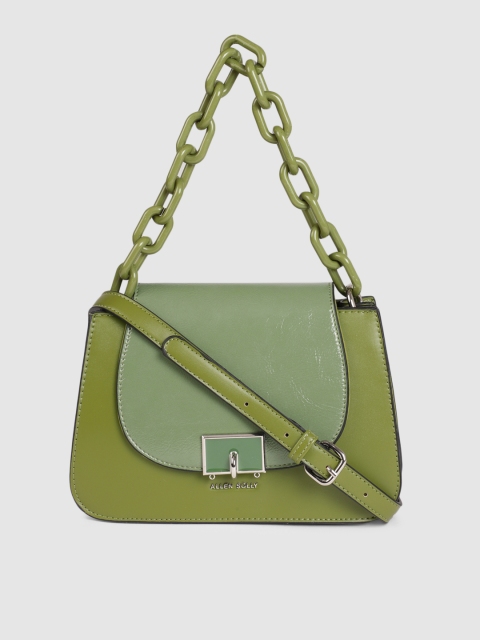 

Allen Solly Olive Green Solid Handheld Bag