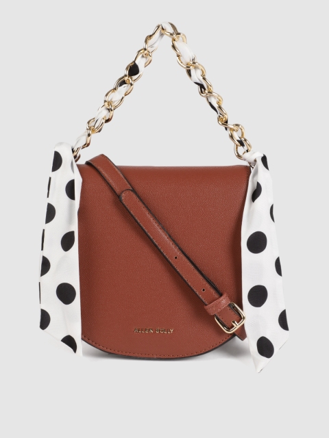 

Allen Solly Rust Brown Solid Handheld Bag