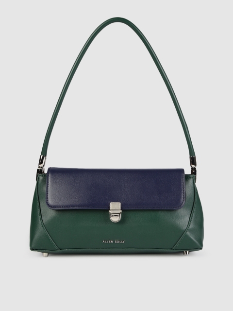 

Allen Solly Green & Blue Colourblocked Handheld Bag