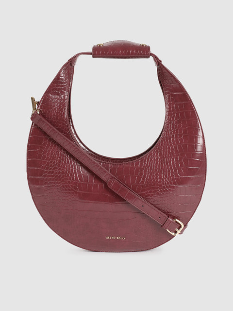 

Allen Solly Burgundy Textured Handheld Bag