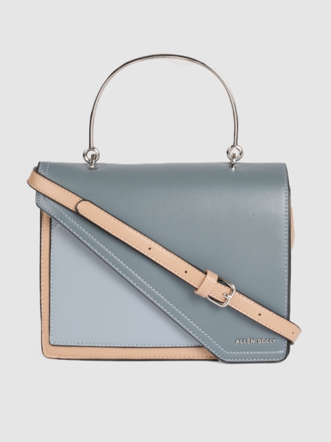 

Allen Solly Blue & Grey Colourblocked Handheld Bag