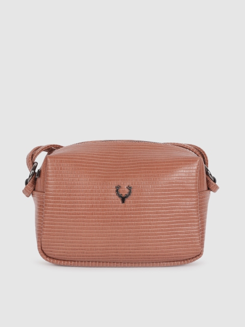 

Allen Solly Women Salmon Pink Textured Sling Bag