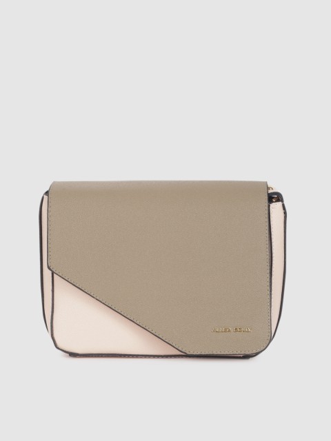 

Allen Solly Olive Green & Pink Colourblocked Sling Bag