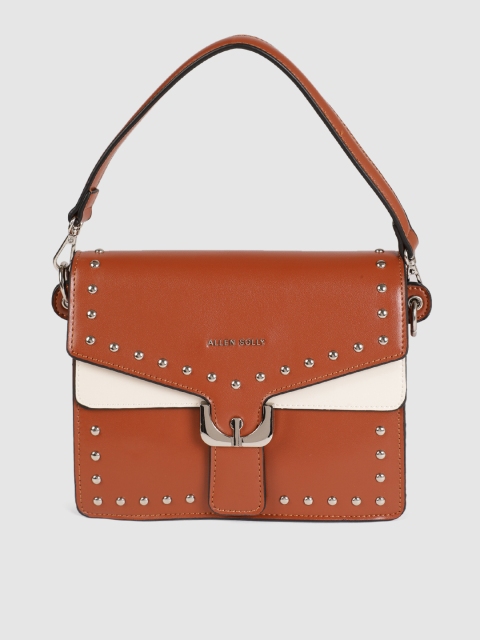 

Allen Solly Tan Brown & Off-White Colourblocked Satchel