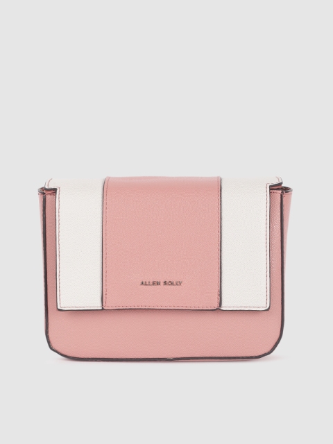 

Allen Solly Pink & White Striped Sling Bag