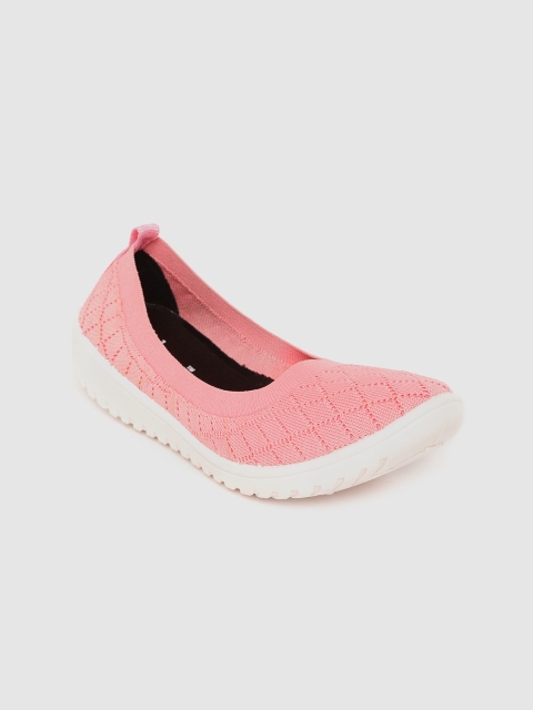 

DressBerry Women Pink Woven Design Knitted Slip-Ons