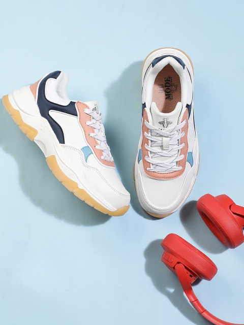 

Mode By Red Tape Women White & Pink Colourblocked Sneakers