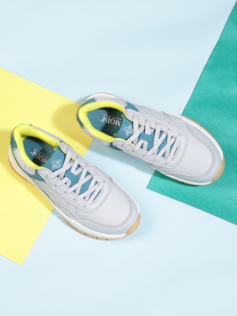 

Mode By Red Tape Women Grey & Blue Colourblocked Sneakers