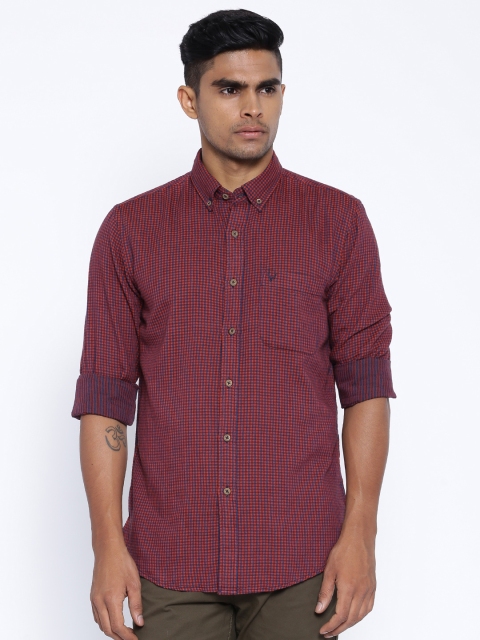 

Solly Jeans Red Checked Custom Fit Casual Shirt
