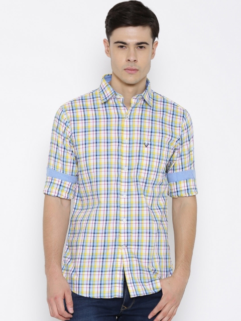 

Allen Solly Yellow & Blue Checked Sport Casual Shirt