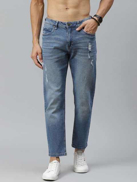 

Roadster Men Blue Slim Tapered Fit Low Distress Light Fade Stretchable Jeans