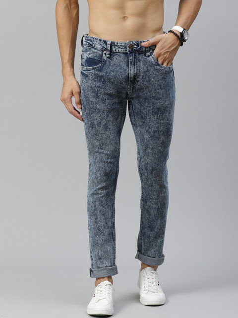 

Roadster Men Blue Skinny Fit Heavy Fade Acid Wash Stretchable Jeans