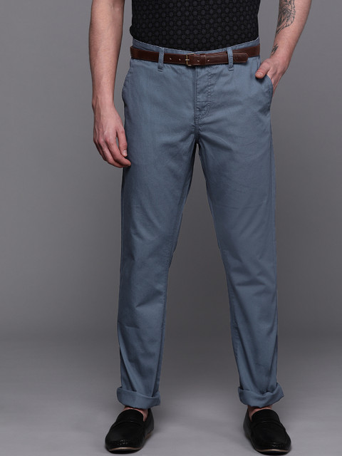 

Allen Solly Men Blue Smart Fit Solid Regular Trousers