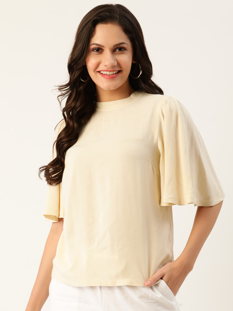 

United Colors of Benetton Cream-Coloured Regular Top