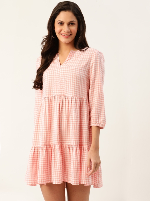 

United Colors of Benetton Women White Printed A-Line Dress