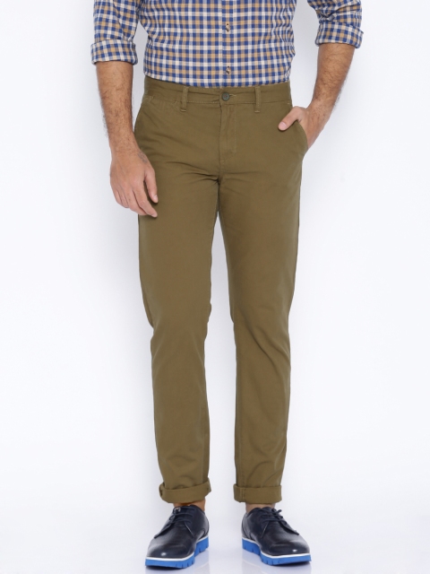 

Allen Solly Men Khaki Flat Front Smart Fit Casual Trousers