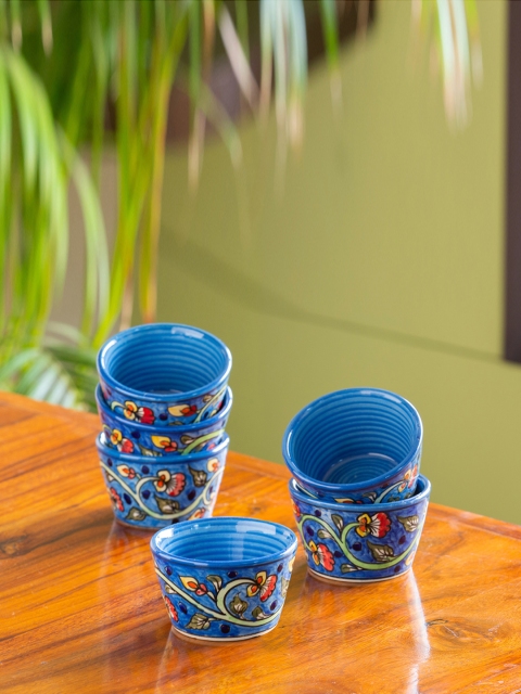 

ExclusiveLane Blue & Red 6-Pieces Printed Ceramic Bowl Set