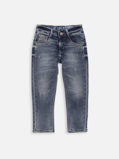 

Blue Giraffe Boys Blue Regular Fit Mid-Rise Clean Look Jeans