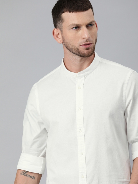 

Tommy Hilfiger Men White Slim Fit Solid Casual Shirt