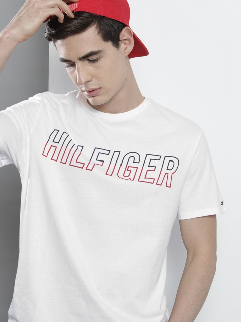 

Tommy Hilfiger Men White Printed Round Neck T-shirt