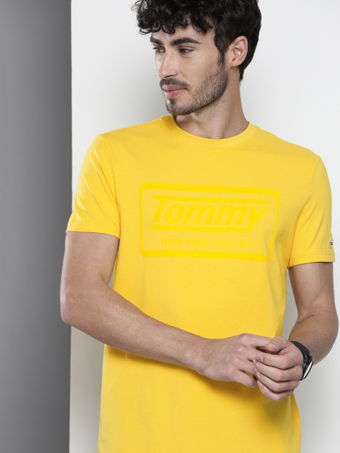 

Tommy Hilfiger Men Yellow Printed Round Neck T-shirt
