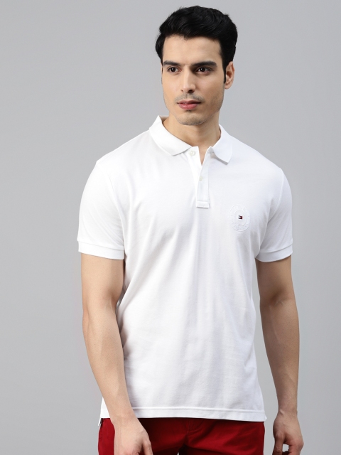 

Tommy Hilfiger Men White Brand Logo Polo Collar T-shirt