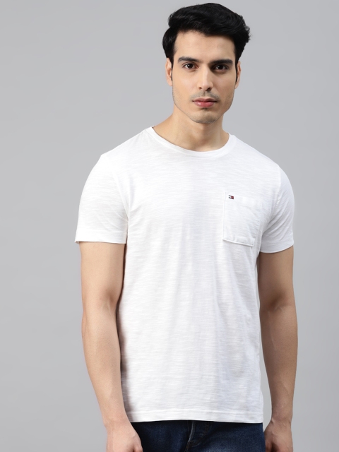

Tommy Hilfiger Men White Brand Logo Pure Cotton T-shirt