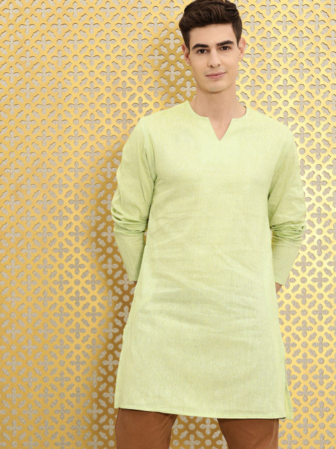 

Ode by House of Pataudi Men Green Kurta