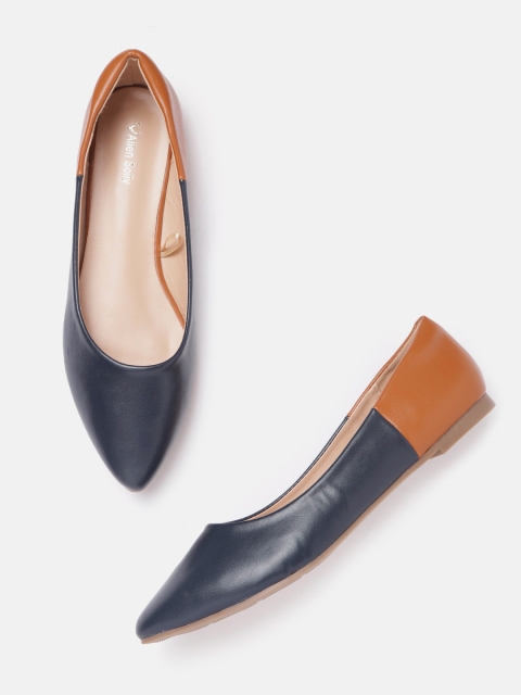 

Allen Solly Women Navy Blue & Brown Colourblocked Ballerinas