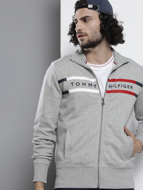 

Tommy Hilfiger Men Grey Logo Embroidered Sweatshirt