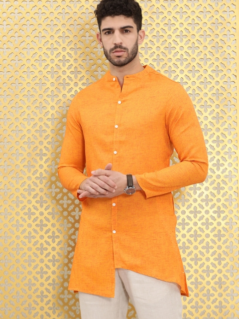 

Ode by House of Pataudi Men Mustard Yellow Kurta