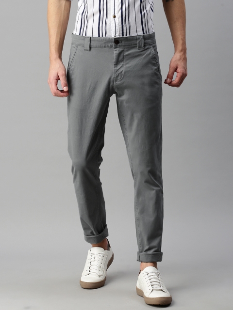 

Tommy Hilfiger Men Grey Solid Slim Fit Chinos Trousers