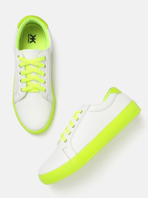 

Kook N Keech Women White Solid Sneakers