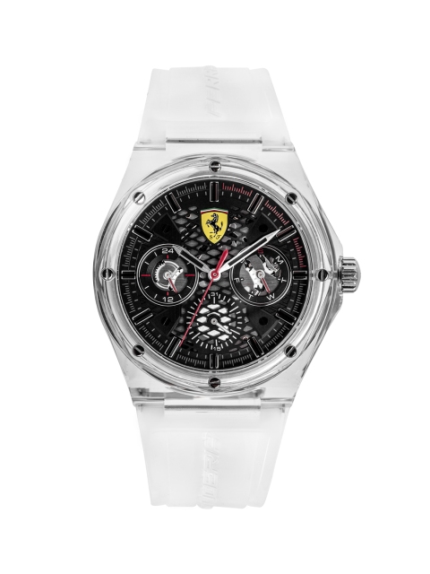 

SCUDERIA FERRARI Men Black & Transparent Multi Function Watch 0830789
