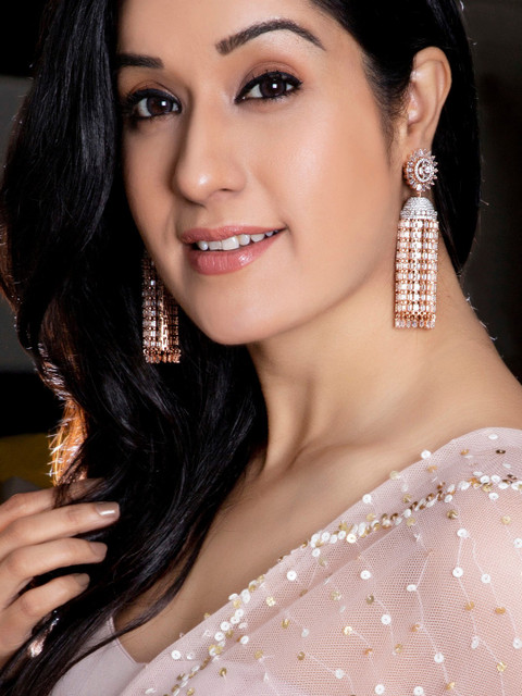 

Rubans Gold-Toned Contemporary Drop Earrings